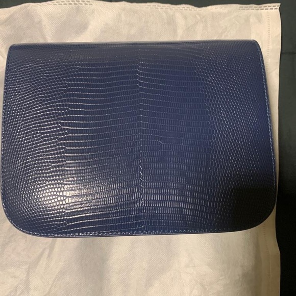 Box Bag in navy snakeskin - Picture 3 of 12